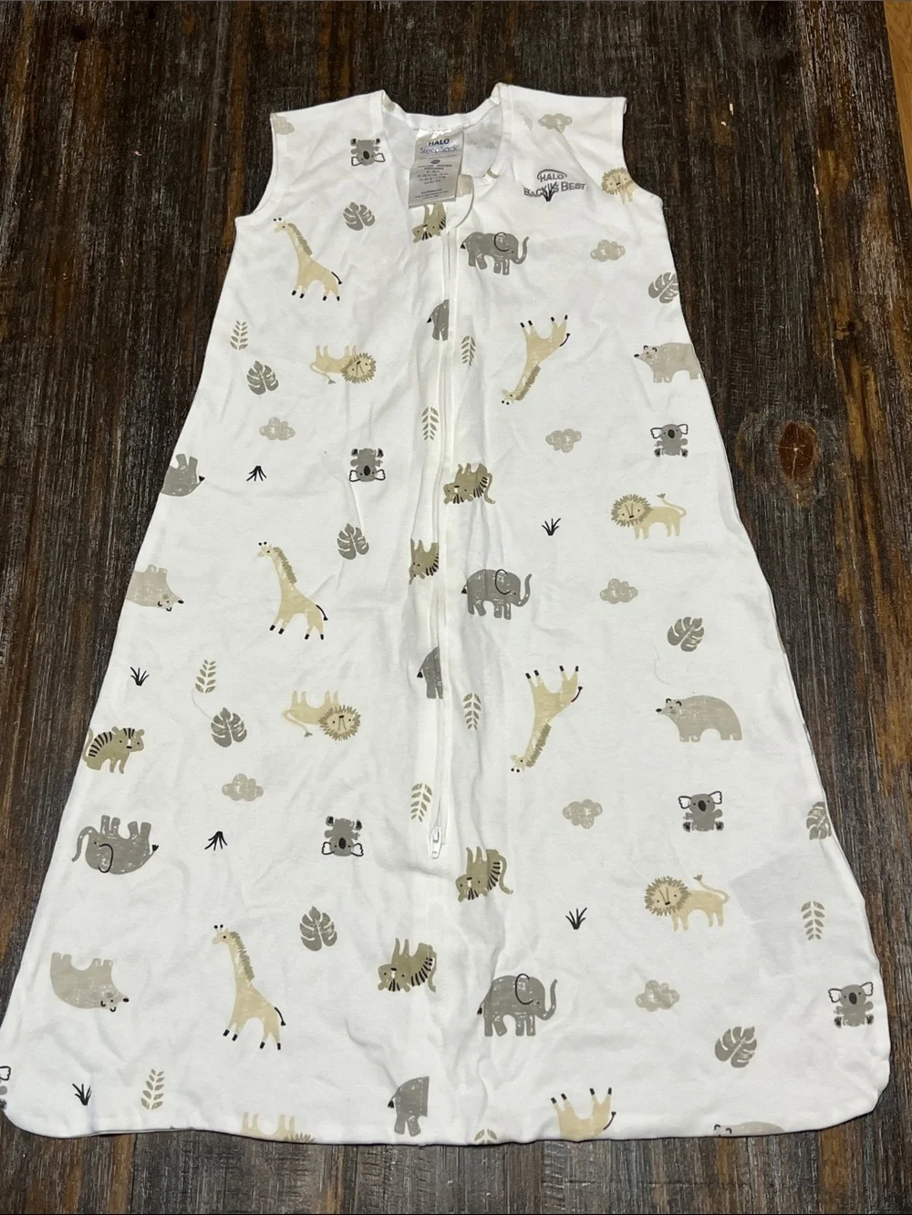 Halo White & Beige Safari Animal Sleep Sack for Toddlers